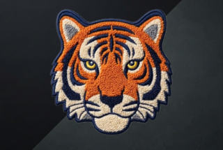 Custom chenille patch with soft fluffy texture